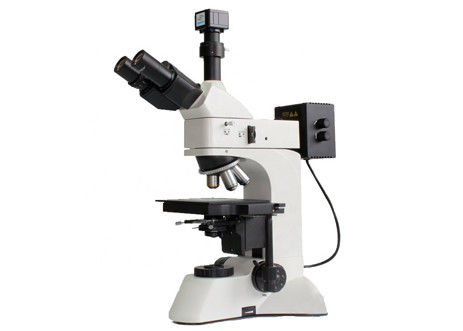 गुणवत्ता  DIC Optical Polarizing Microscope WF10X 5X 50X Reflected Microscope Light Source कारखाना